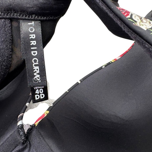 Torrid Curves Womens Bra 40DD Black Sun Moon Push Up Plunge Padded Underwire - Picture 9 of 12